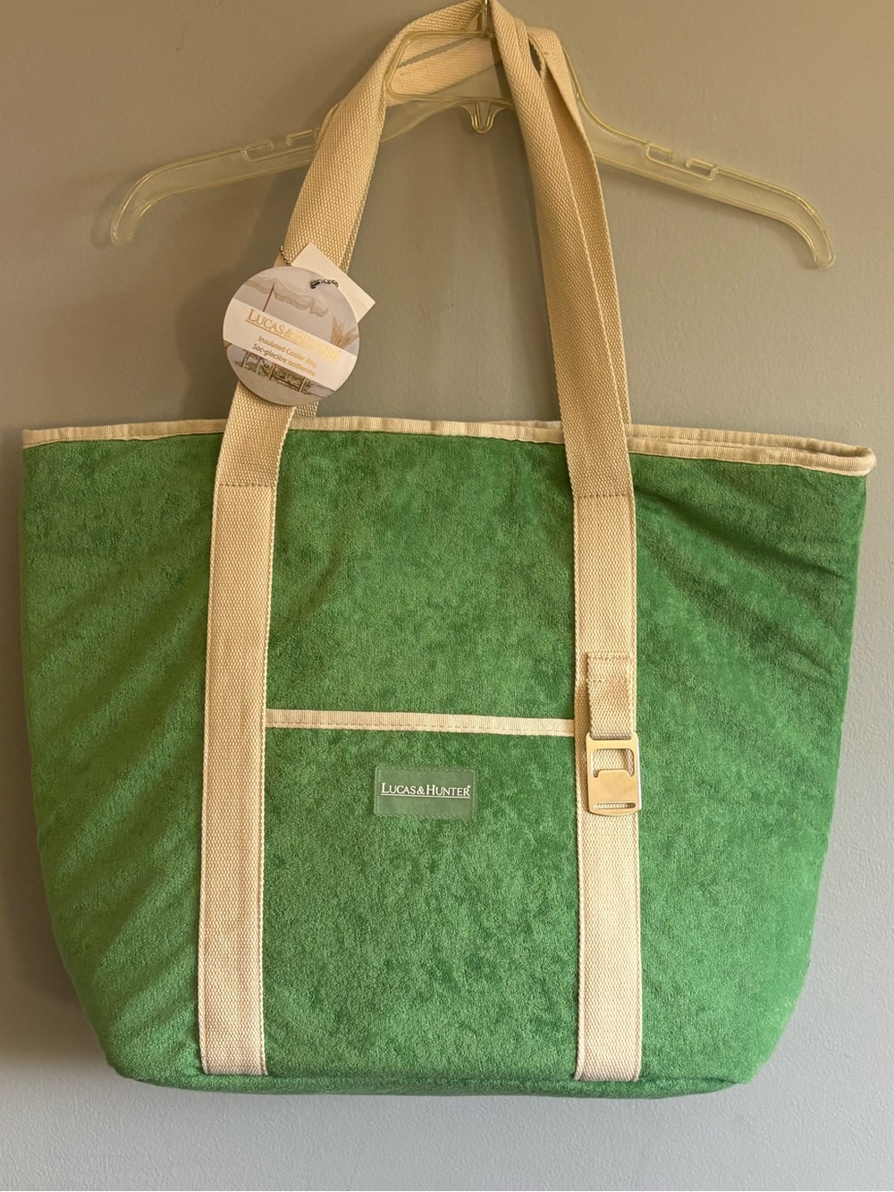Lucas & Hunter Kelly Green Insulated Cooler Tote Bag New With Tags